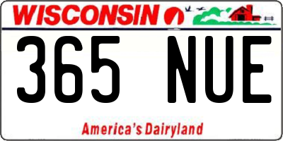WI license plate 365NUE