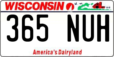 WI license plate 365NUH