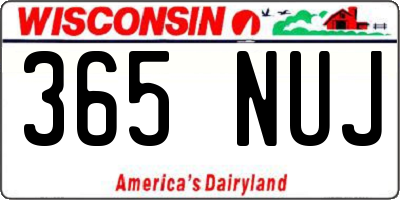 WI license plate 365NUJ