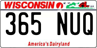 WI license plate 365NUQ