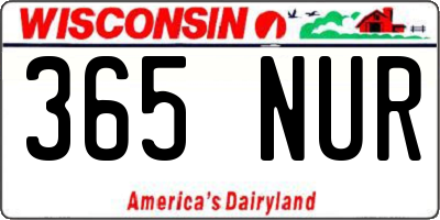 WI license plate 365NUR