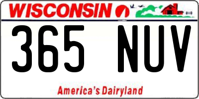 WI license plate 365NUV