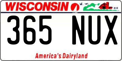 WI license plate 365NUX