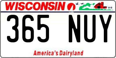 WI license plate 365NUY