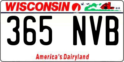 WI license plate 365NVB