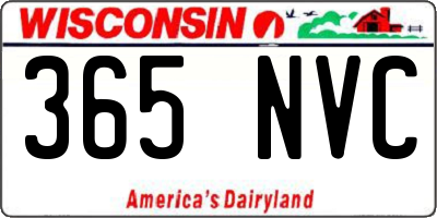 WI license plate 365NVC