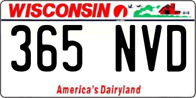 WI license plate 365NVD