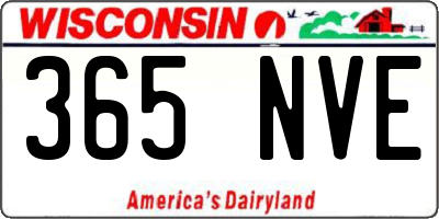 WI license plate 365NVE