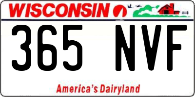 WI license plate 365NVF