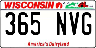 WI license plate 365NVG