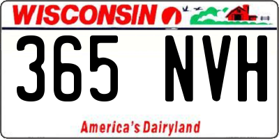 WI license plate 365NVH