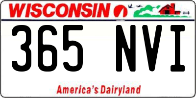 WI license plate 365NVI