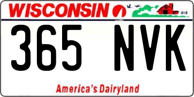 WI license plate 365NVK