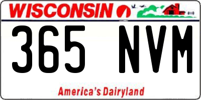 WI license plate 365NVM