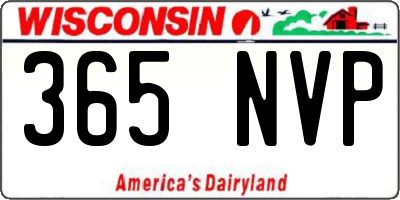 WI license plate 365NVP