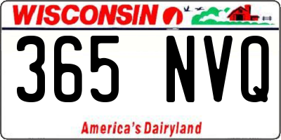 WI license plate 365NVQ