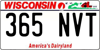 WI license plate 365NVT