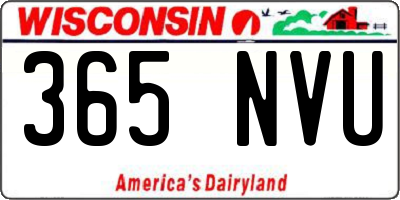 WI license plate 365NVU