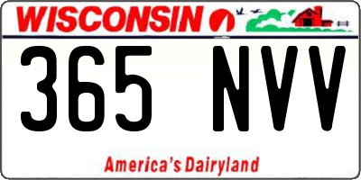 WI license plate 365NVV