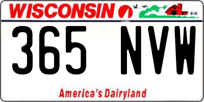 WI license plate 365NVW