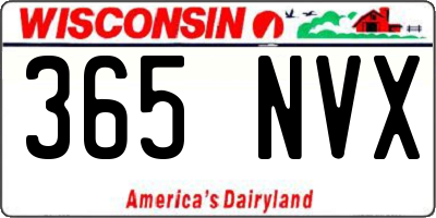 WI license plate 365NVX