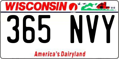 WI license plate 365NVY