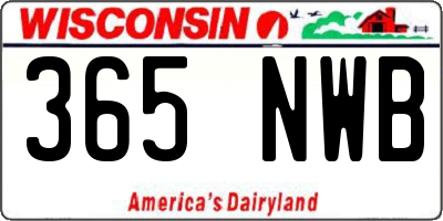 WI license plate 365NWB