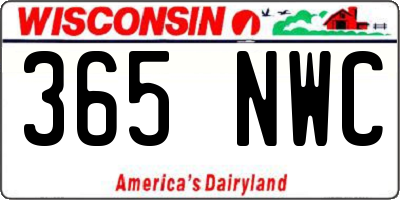 WI license plate 365NWC