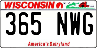 WI license plate 365NWG