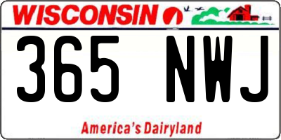 WI license plate 365NWJ