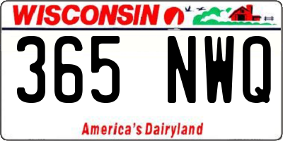 WI license plate 365NWQ
