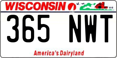 WI license plate 365NWT