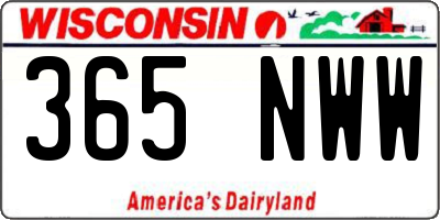 WI license plate 365NWW