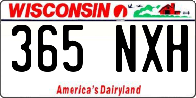 WI license plate 365NXH