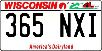 WI license plate 365NXI