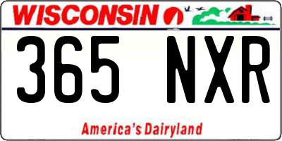 WI license plate 365NXR