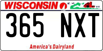 WI license plate 365NXT