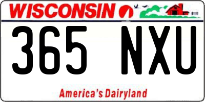 WI license plate 365NXU