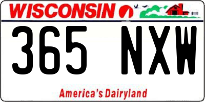 WI license plate 365NXW