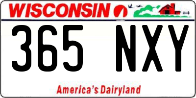 WI license plate 365NXY