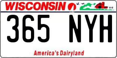 WI license plate 365NYH