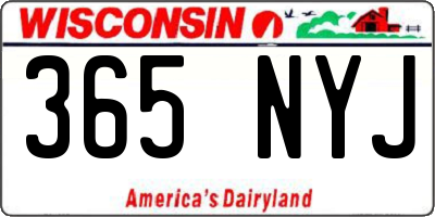 WI license plate 365NYJ