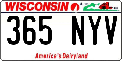 WI license plate 365NYV