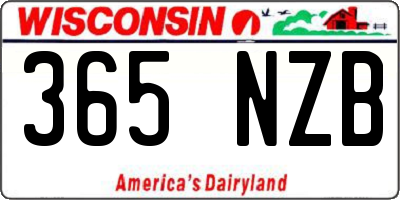 WI license plate 365NZB