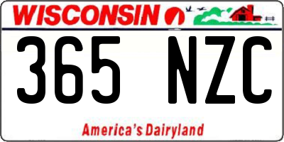 WI license plate 365NZC