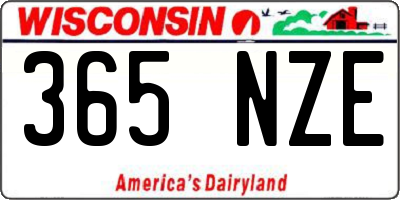 WI license plate 365NZE