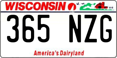 WI license plate 365NZG