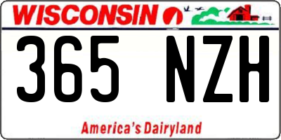 WI license plate 365NZH