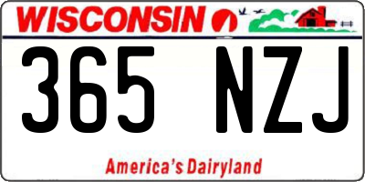 WI license plate 365NZJ