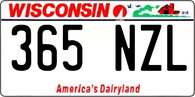 WI license plate 365NZL